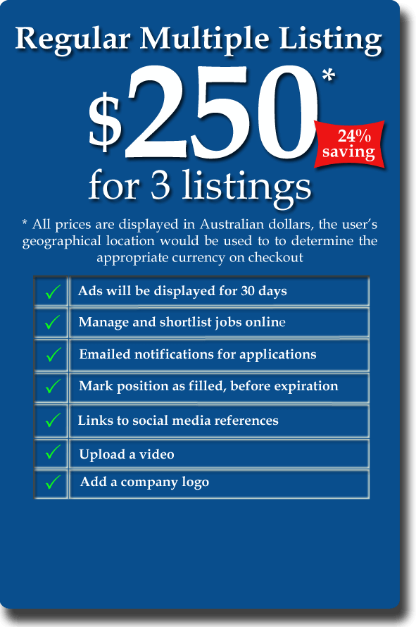 Regular Job listing package 250